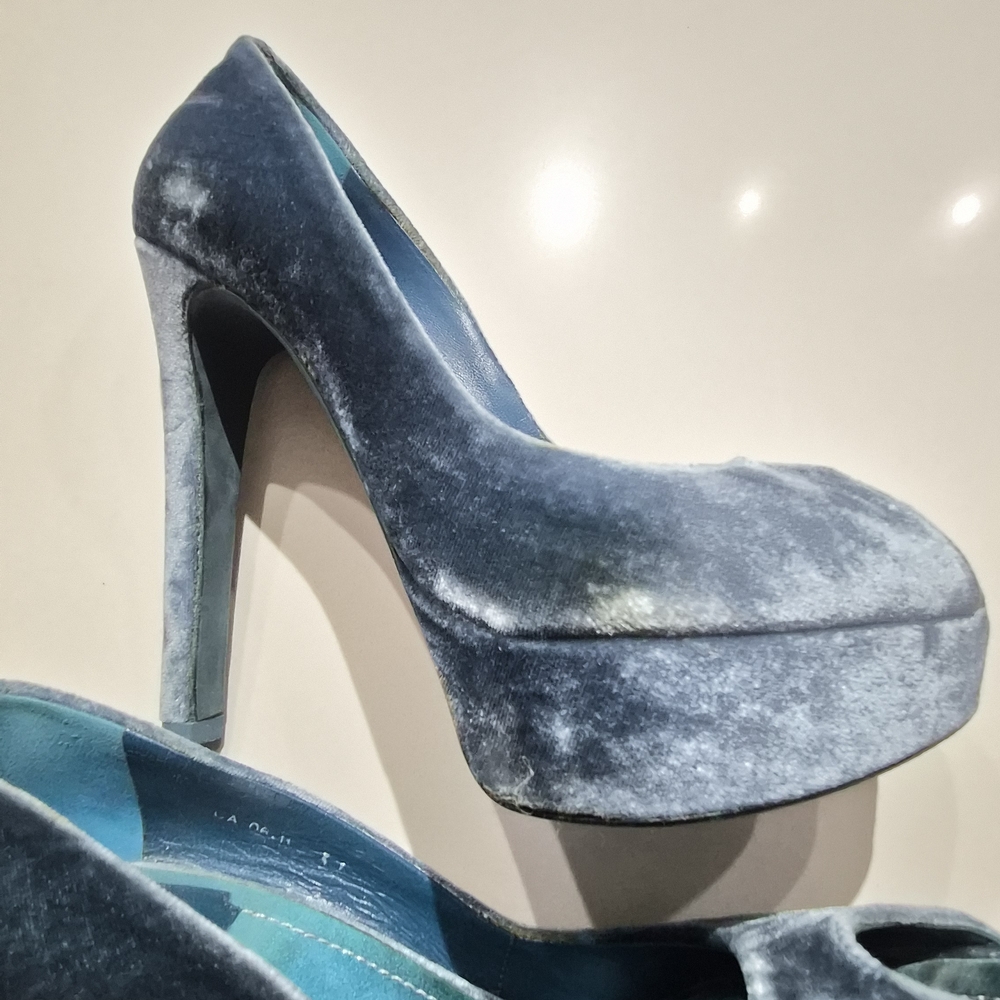 Dior Blue Velvet Women's Heels